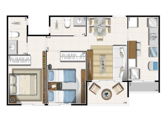 Bosque - 59,40m² privativos
