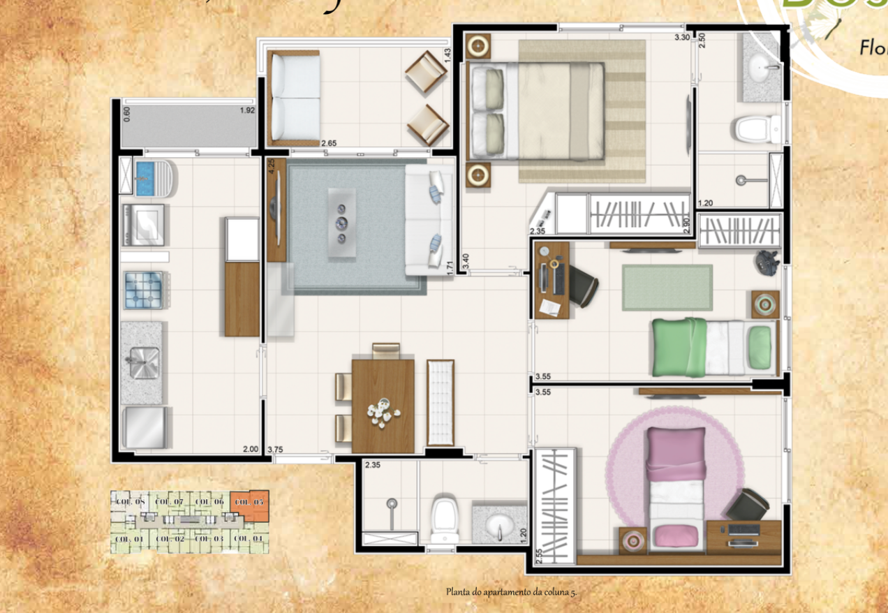 Apartamento 3 quartos