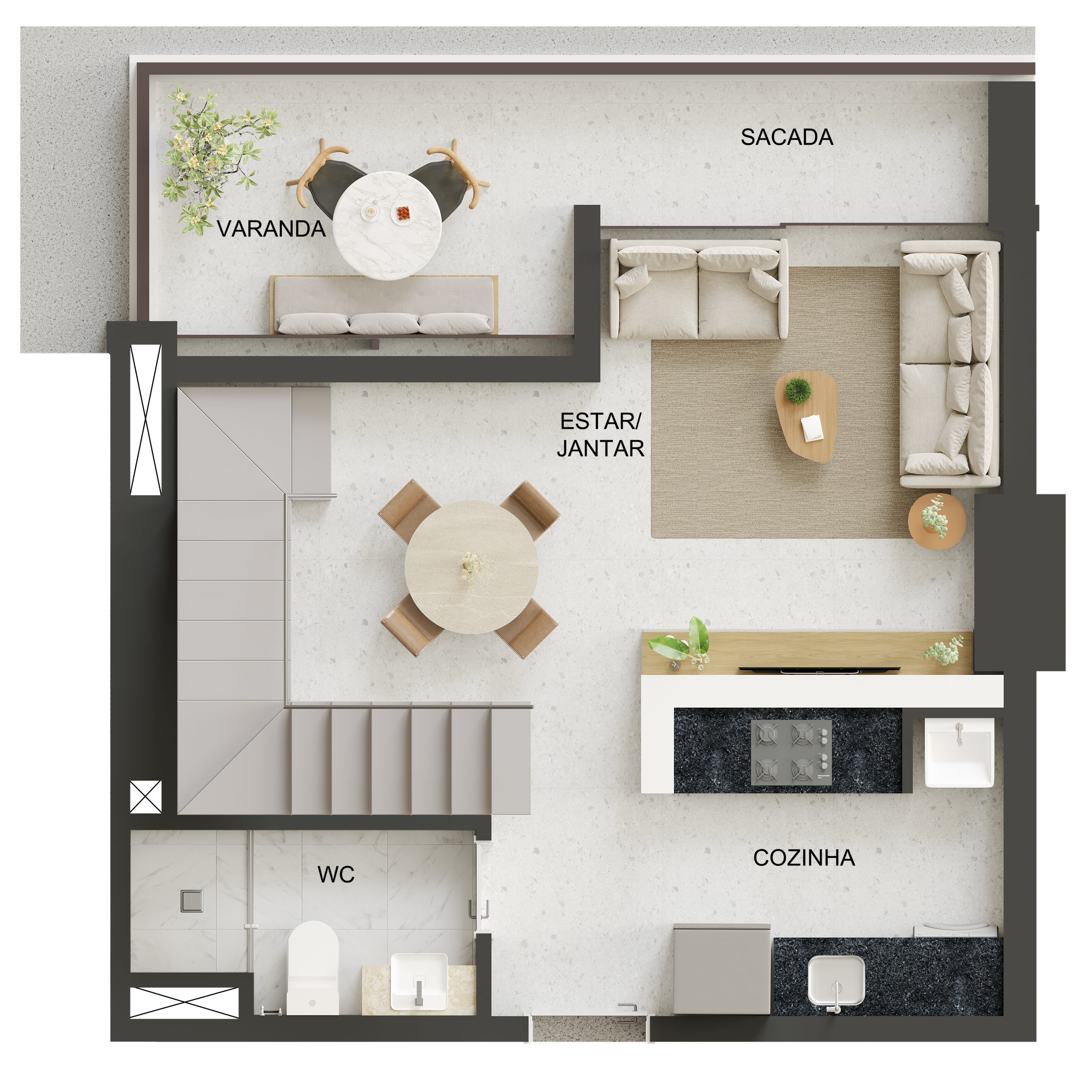 Studio Duplex - 81,40m²